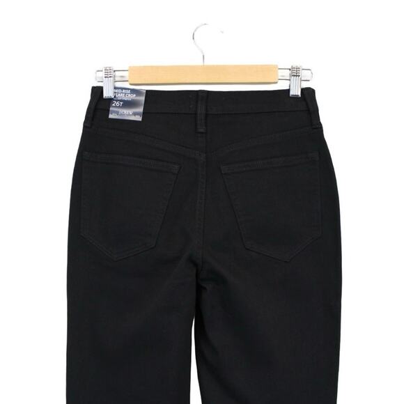 NWT J. Crew Factory Mid-Rise Flare Leg Crop Jean Stretch In Black Size 26 Tall - Picture 7 of 9